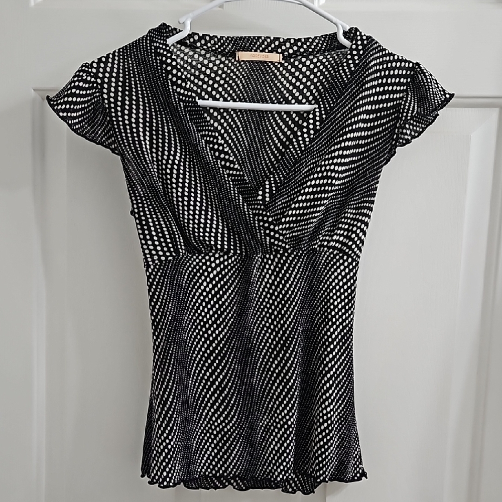Black and White Polka Dot Women's Top
